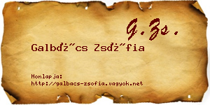 Galbács Zsófia névjegykártya